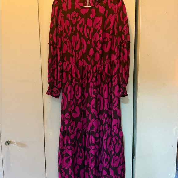 Who What Wear 🐆 Leopard Print Maxi Dress • Size L - Picture 7 of 9